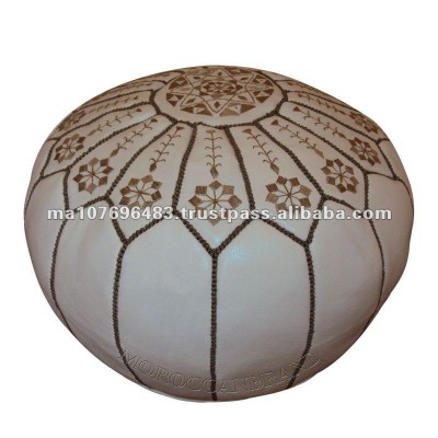 Moroccan leather Pouf Poof Ottomans footstool