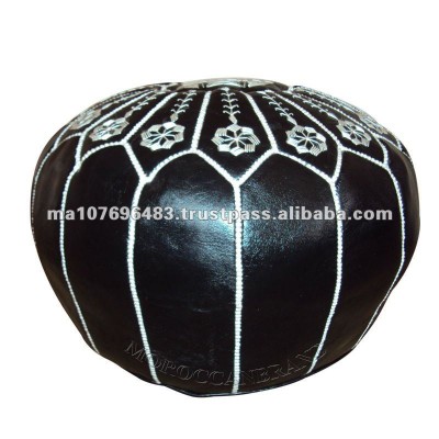 Moroccan leather Pouf Poof Ottomans footstool